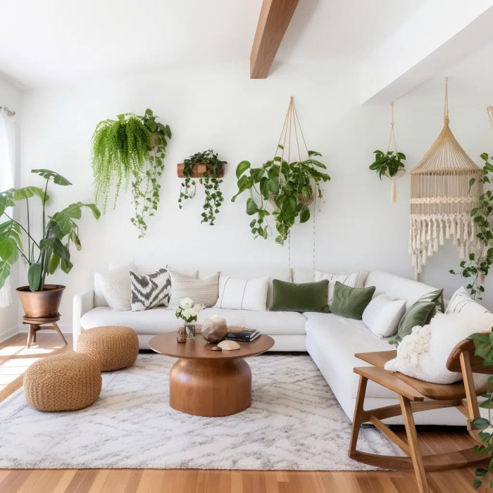 Boho wohnzimmer pflanzen