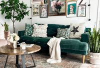 Boho wohnzimmer weiß grau grün